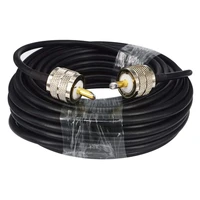 ¡Promoción! Cable Coaxial UHF de 15M, Cable Coaxial RG58, PL259, 50 ohmios, antena de Radio CB, UHF macho a UHF macho, baja pérdida UHF