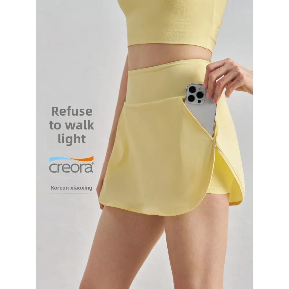 

2025 Summer Women's Tennis Skirt Anti-Slip Fake Two-Piece Mini Skirt for Running Quick-Drying Active Bottoms High-End SportsWear