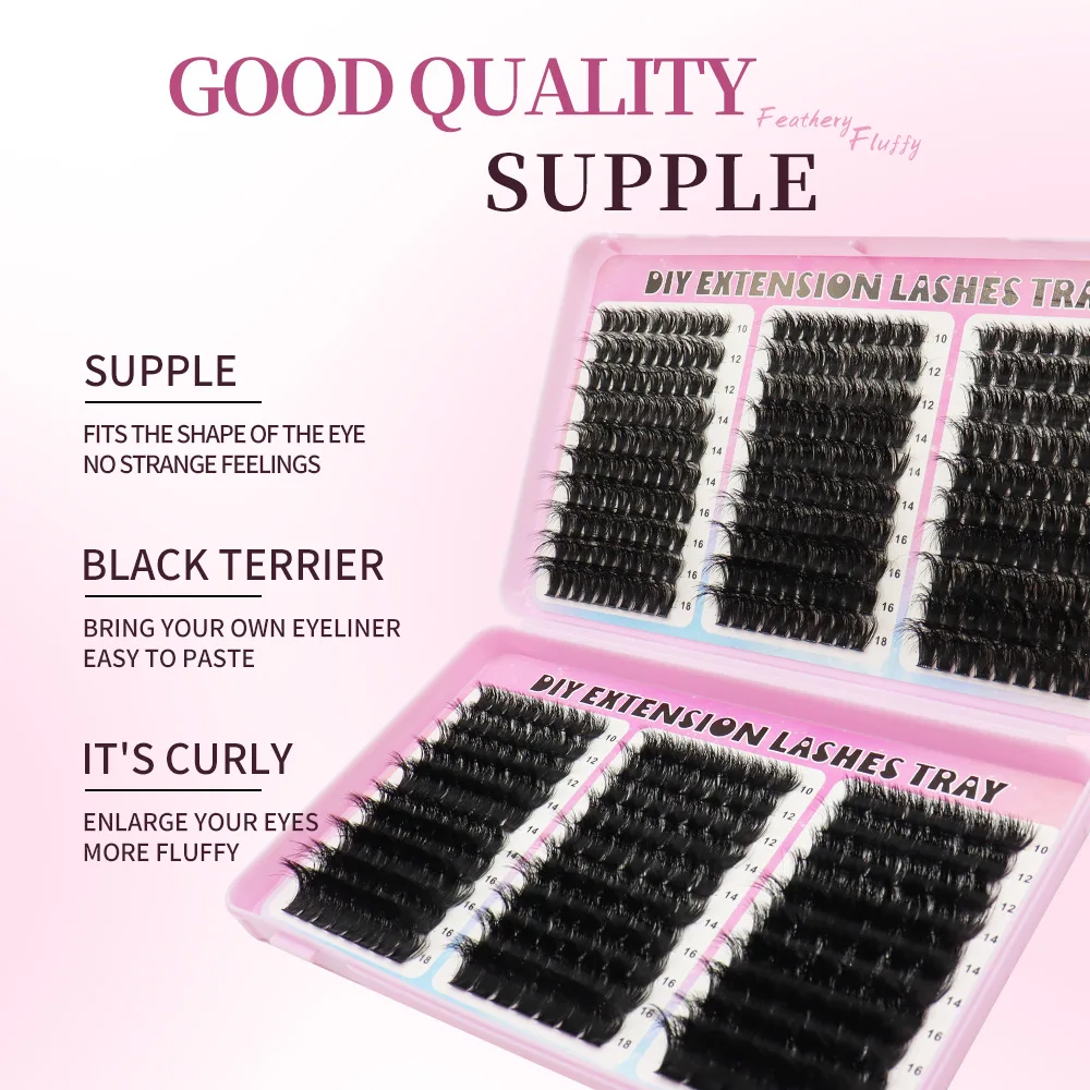 60D/80D/100D/120D/160D/200D كتاب رمش مختلط حجم كبير الرموش تمديد أسود سميك عبر مرحلة طويلة ماكياج E