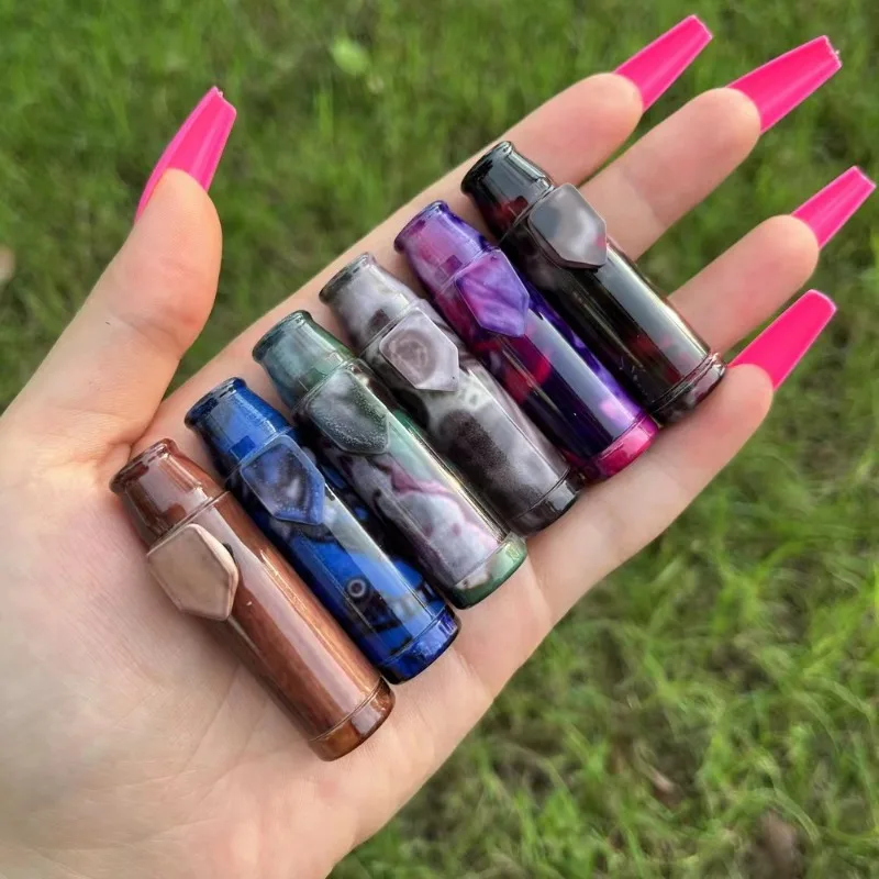 Wholesale 2pcs 4pcs Snuff bottle pipe Creative Mini Aluminum Alloy Metal Portable High Quality Snuff tube Smoke Gifts for men