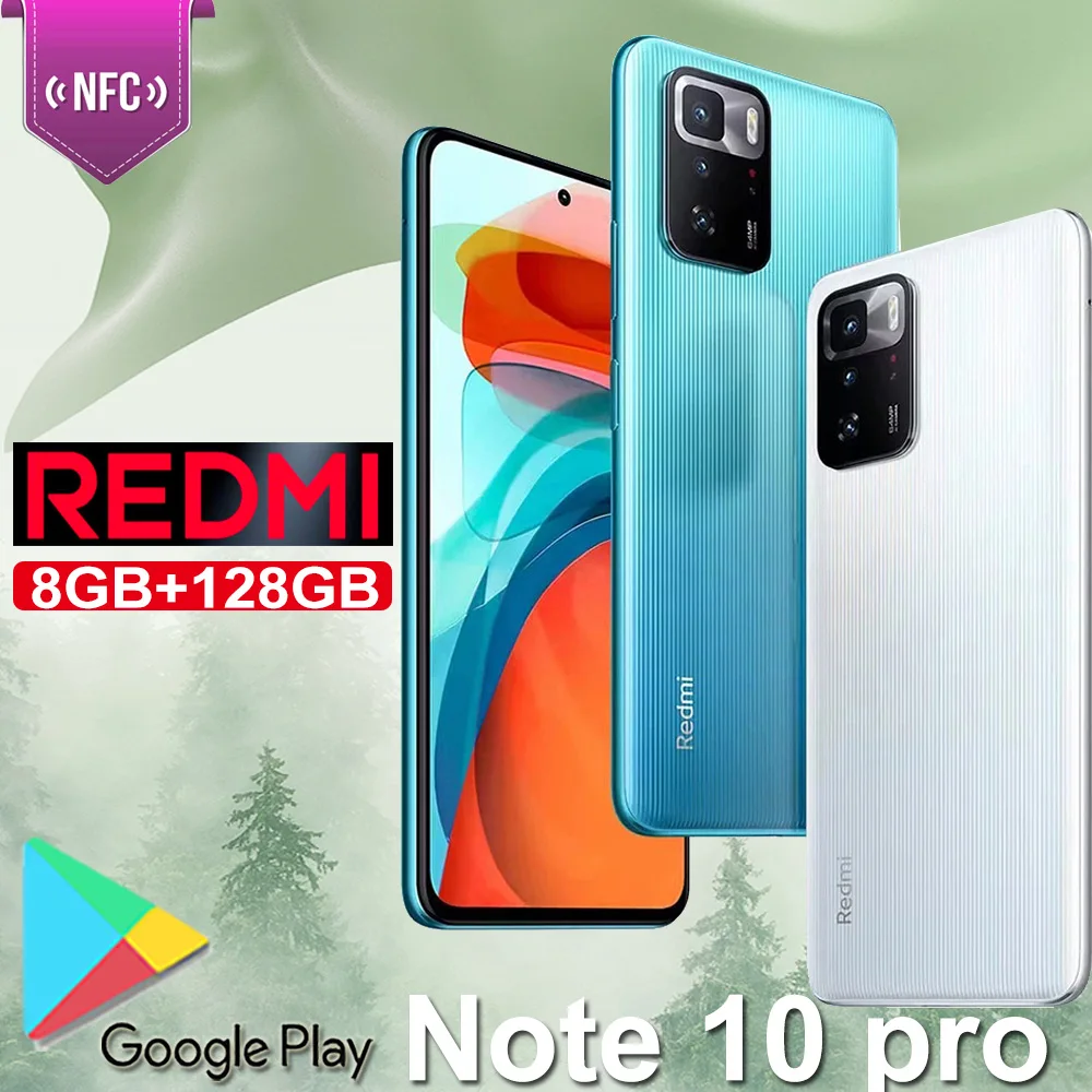 

Redmi Note 10 pro original smart phone supports NFC function 8GB128GBn memory 5000mAhd rear 64 million pixel three-camera