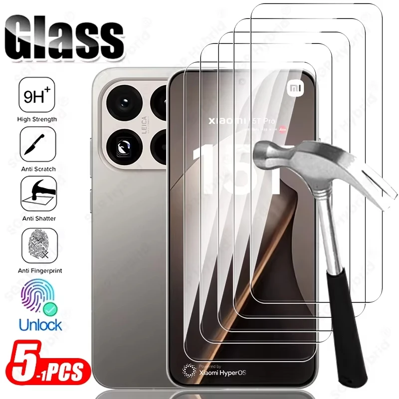 1-5Pcs Schutz Gehärtetem Glas Für Xiaomi 15T Pro Screen Protector Mi 14T Pro 13T 12T 11T 12 11 Lite Explosion-Proof HD Film – Detail 1