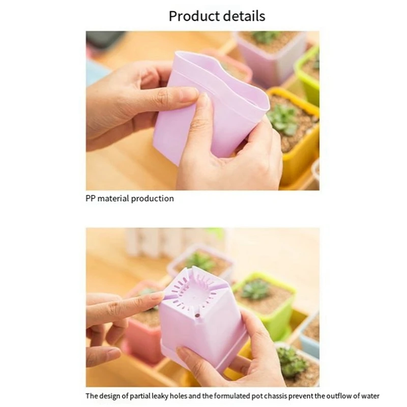 Мини-красочные цветочные горшки, пластиковые цветочные горшки, горшки для сочных цветов (случайные цвета)