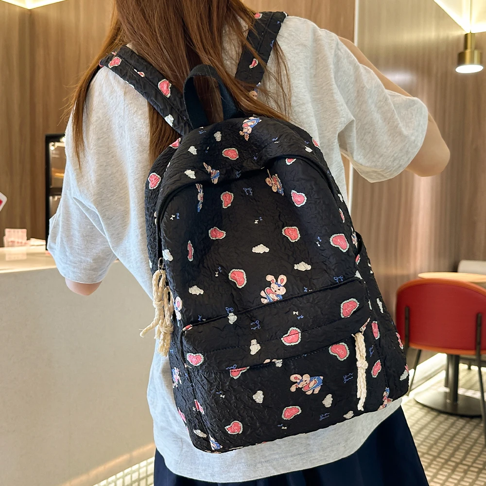 

Candy Colored Large Capacity Cute Campus Backpack, Student Cartoon Lightweight Backpack