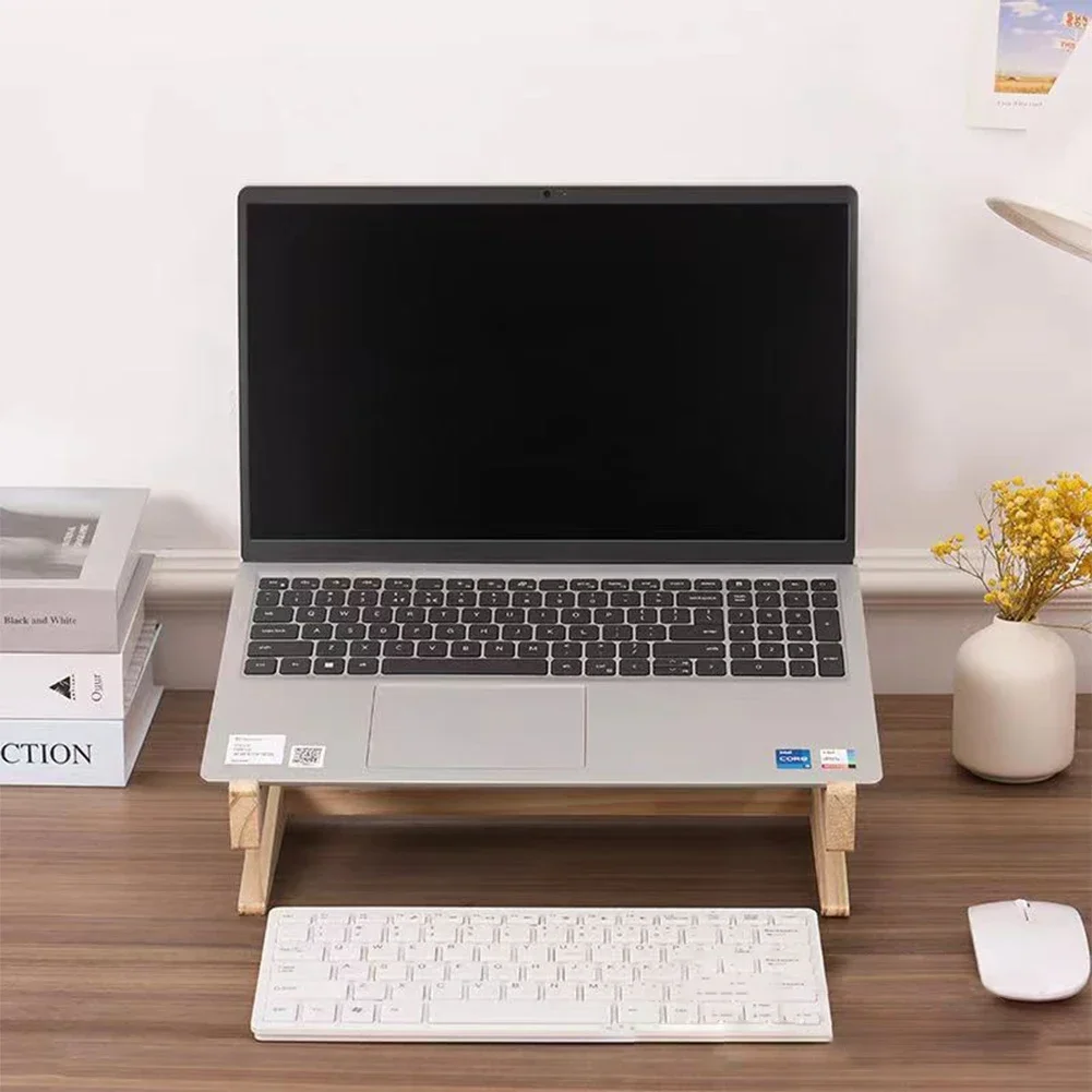 Holz-Laptop-Ständer, zusammengebauter Lapdesk-Riser für 11–17 Zoll Laptop, Holz-Kühlhalterung für MacBook Dell, verstärkte Stützbasis – Detail 4
