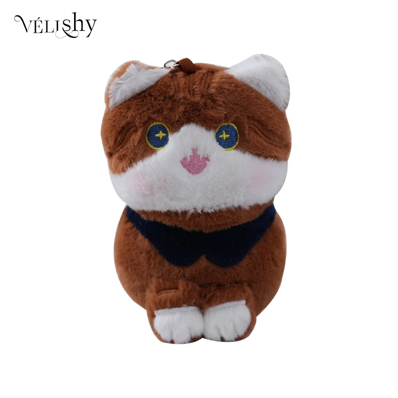 Cute Cat Plush Toy Cartoon Pendant Soft Stuffed Doll Keychain For Women Girls Car Key Ring Backpack Decoration Children Gifts