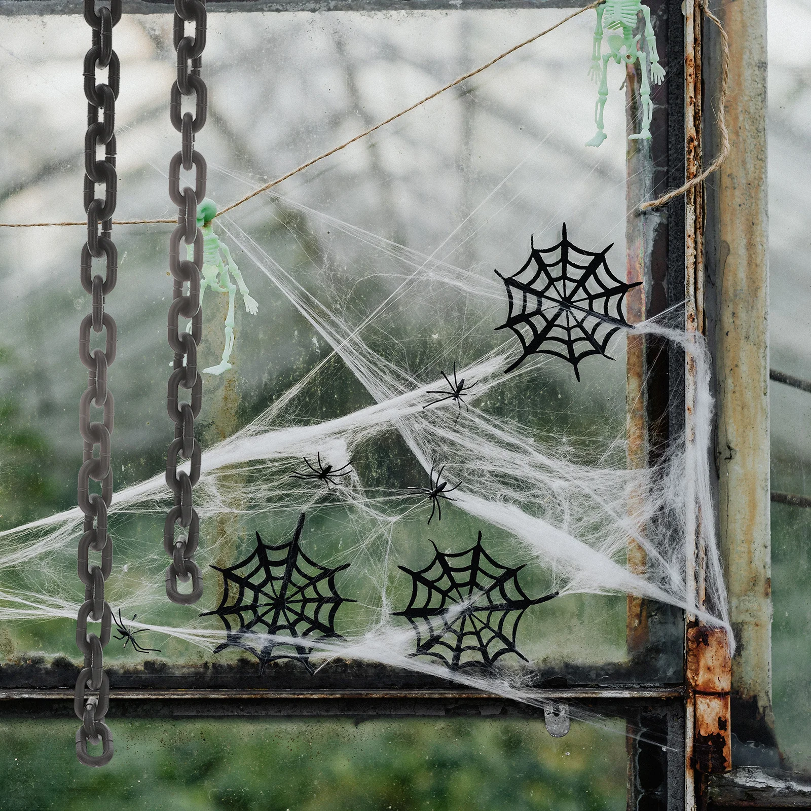 Adereço de corrente falsa de plástico longo para halloween, leve, decoração realista, fantasia de halloween, acessório de decoração de festa