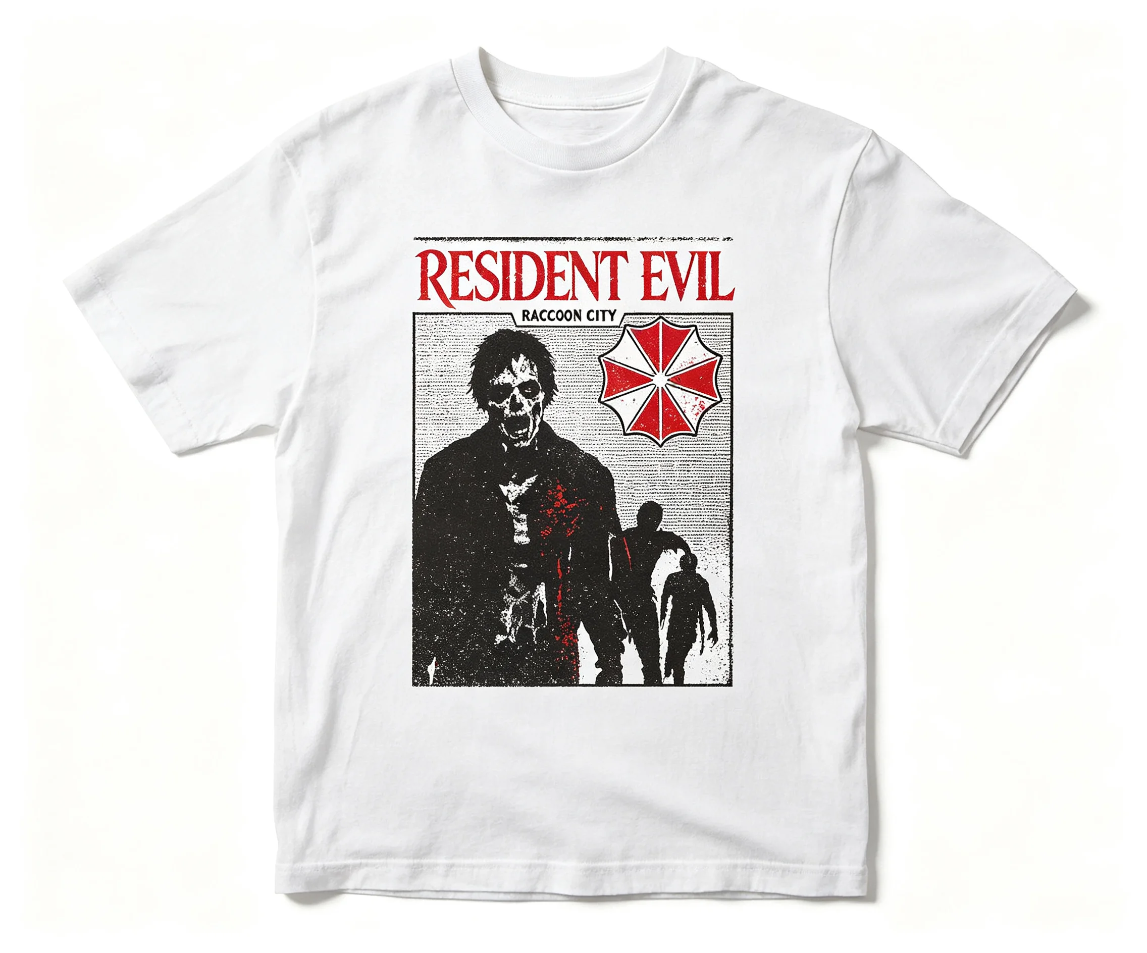 Resident Evil Horror Game Graphic T Shirt Vintage Raccoon City Zombie Short Sleeve Unisex Tee