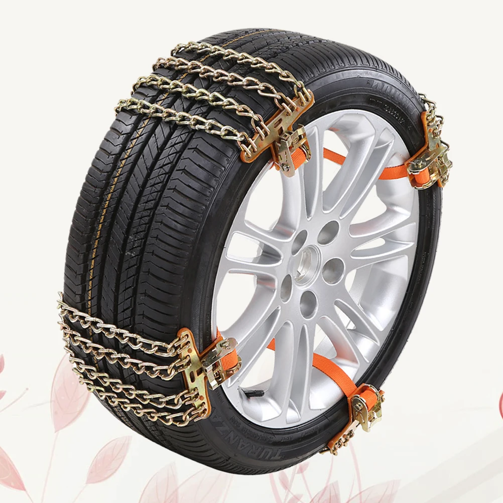 

Anti-Skid Chains 165Mm-195Mm Car Tire Snow Ice Chain Suv Wheel Winter Strap Balance Design Automatic Tightener Wear Resistant
