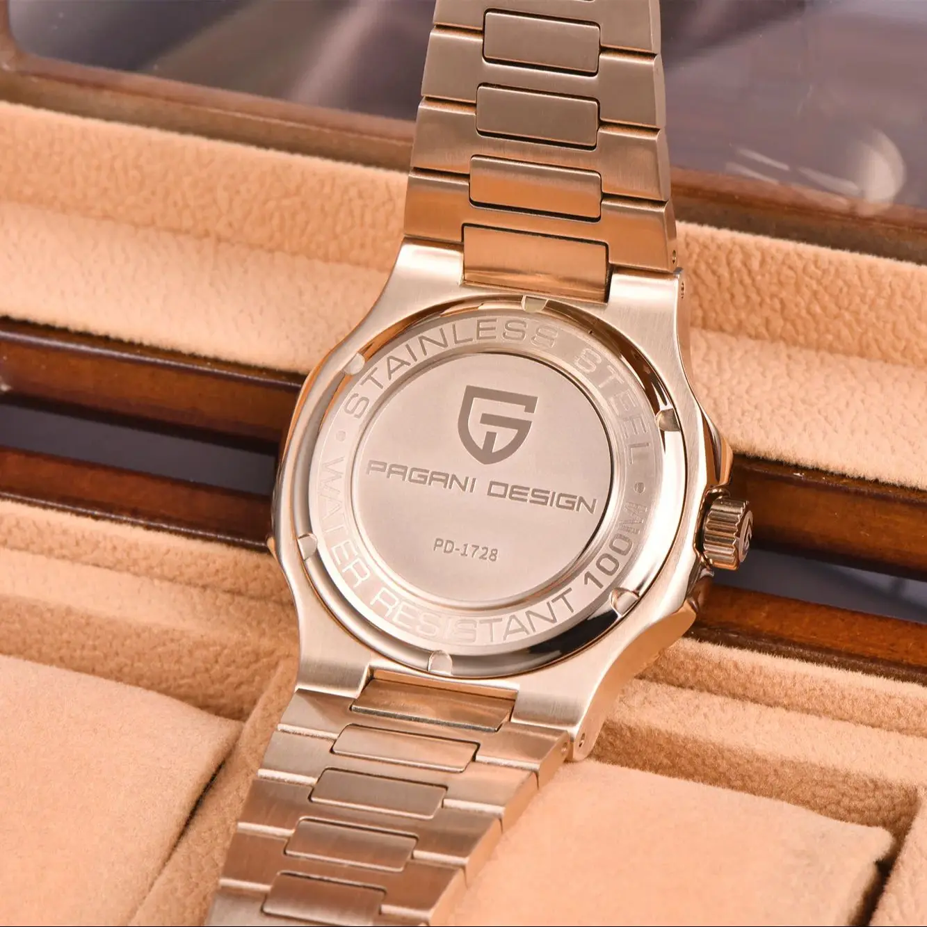 PAGANI DESIGN 2025 New Luxury Rose Gold Blue Automatic Watch For Men AR Sapphire crystal Mechanical Wrist Watch Men Simple Clock image 6