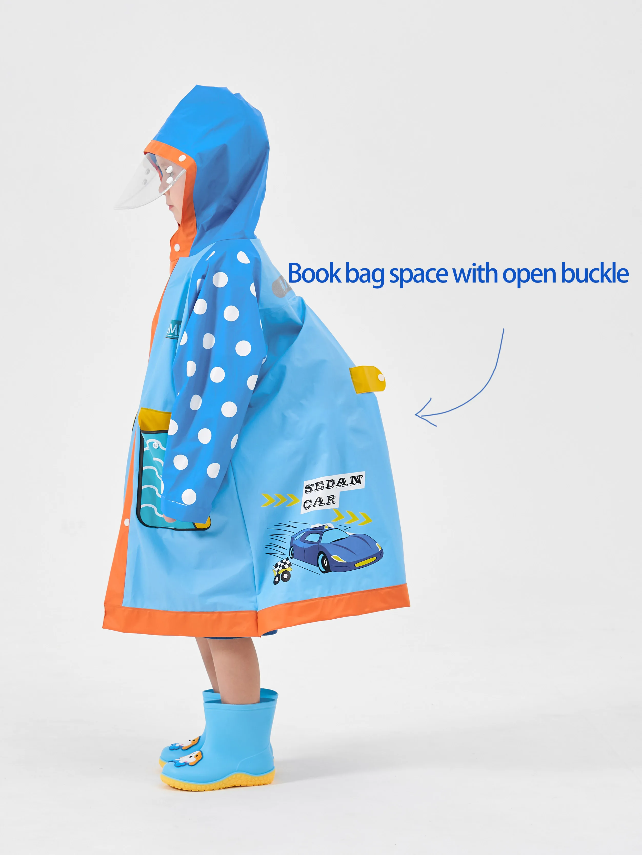 2024 Kids Rain Coat Children Raincoat Non-Disposable Rainwear Full Body Waterproof with Schoolbag Space Primary School Raincoat