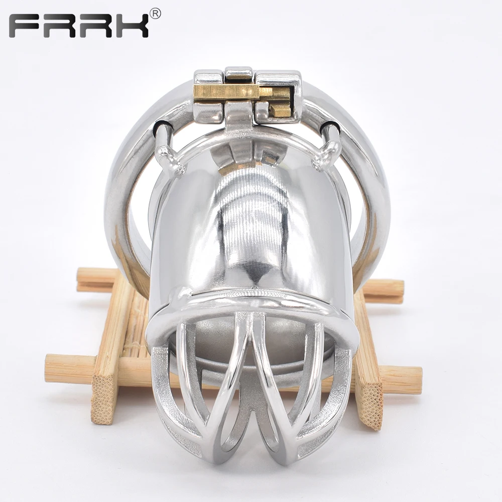 FRRK Long Penis Tube Sleeve Metal Male Chastity Cage Device Erotic Toys Sex Tooys Adult Supplies Cock Rings Sexshop for Men