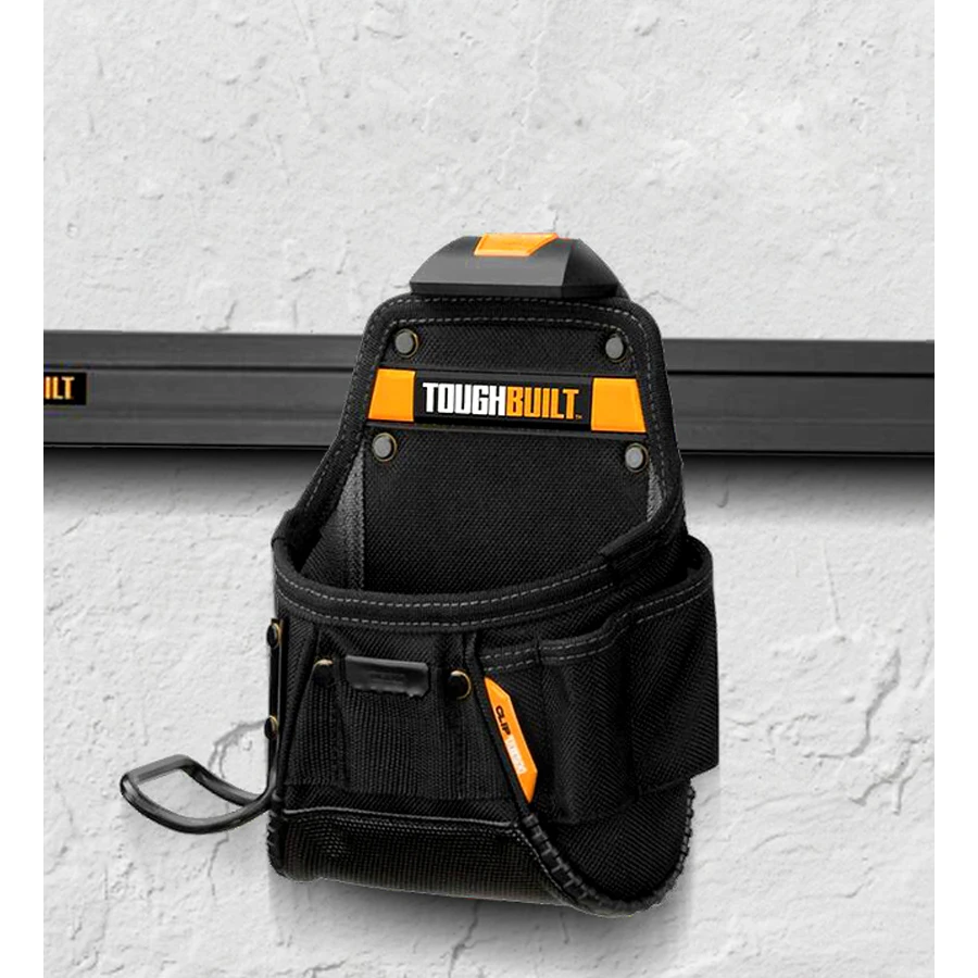 TOUGHBUILT TB-CT-24 Project Pouch/Hammer Loop Heavy-duty Construction 6 Pockets and Loops Hanging Hammer Storage Tool Bag