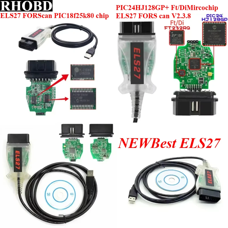 

Новейший сканер ELS27 V2.3.8 FORscan OBD2 PIC24HJ128GP Ft/Di Mircochhip ELS27 Многоязычный — это A для диагностического инструмента Ford/Mazda