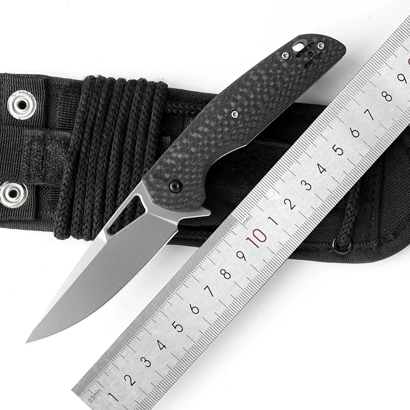 HWZBBEN J171 Carbon Fiber Handle D2 Outdoor Survival Folding Pocket Knife Portable Camping Tool Edc Self Defense Collection