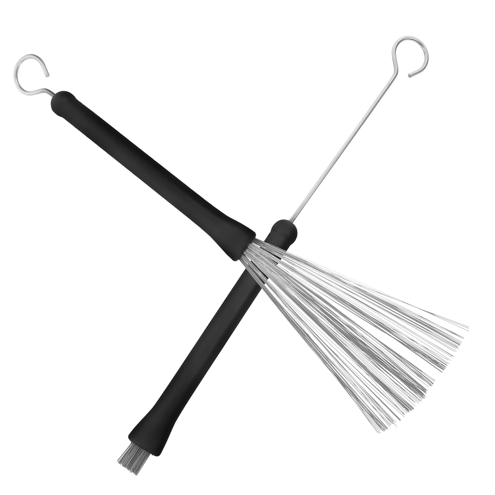 

2pcs Retractable Drum Brushes 320mm Full Length 130mm Wire 160mm Rubber Handle Coated Steel Wire Prevent Rusting Lightweight