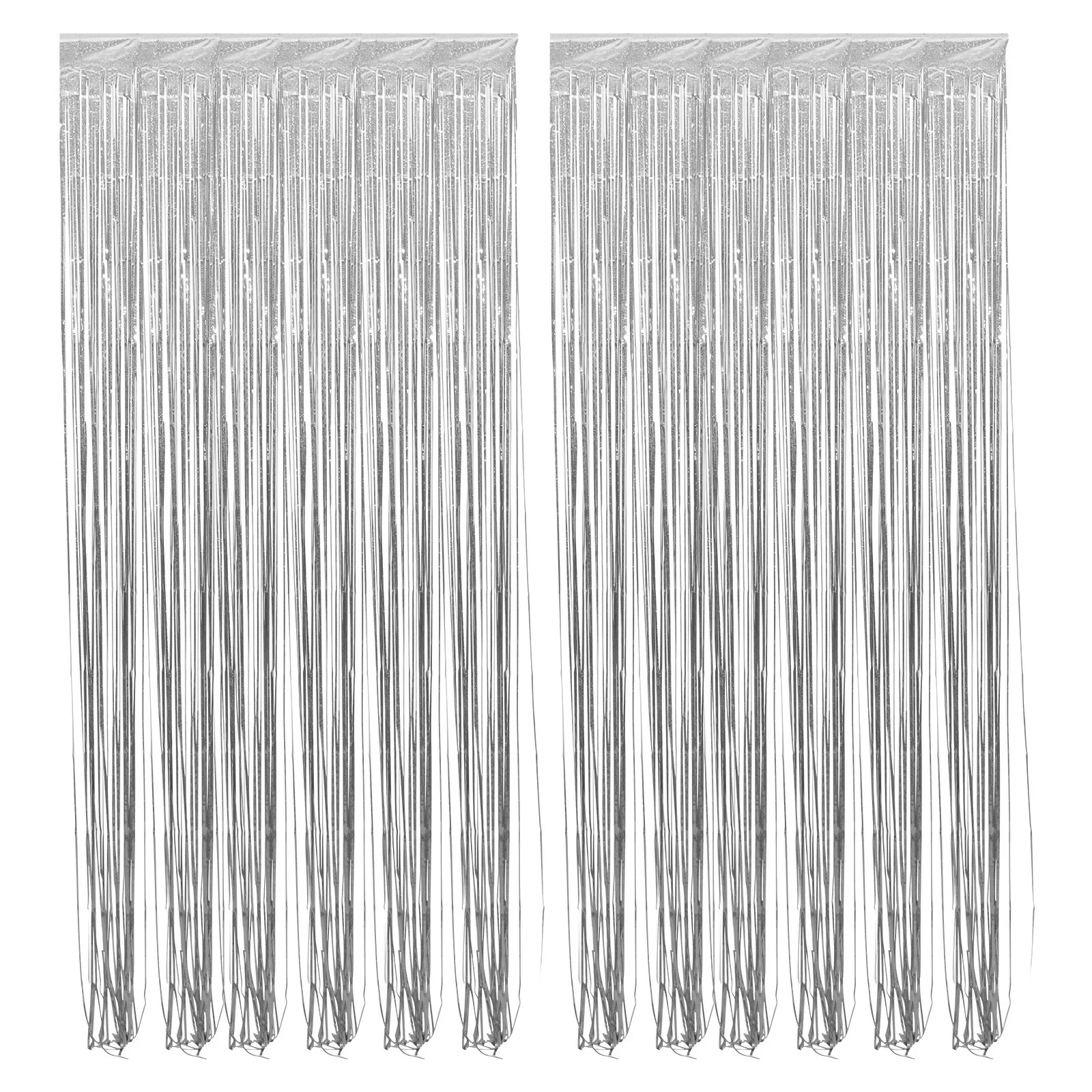 

2pcs Laser Rain Tinsel Curtain Glitter Fringe Decor For Birthday Party Door Festival Decoration Backdrop Streamer Disco Baby