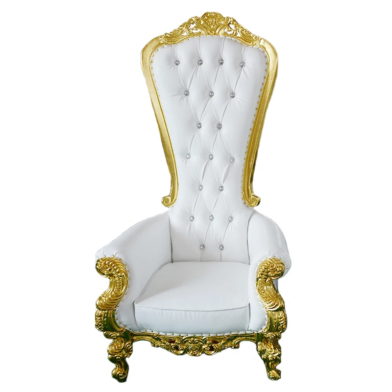 Luxury Gold Bar Chair High Back Bridegroom Bride Royal Wedding Chair