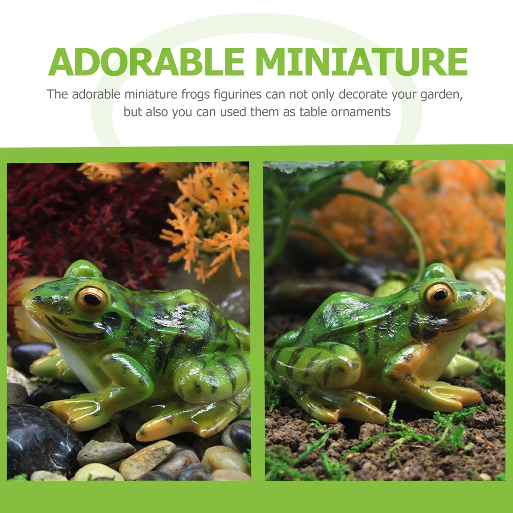 

2Pcs Realistic Frog Decor Resin Sculpture Miniature Garden Ornament Bonsai Table Adornment Outdoor Landscaping Decoration