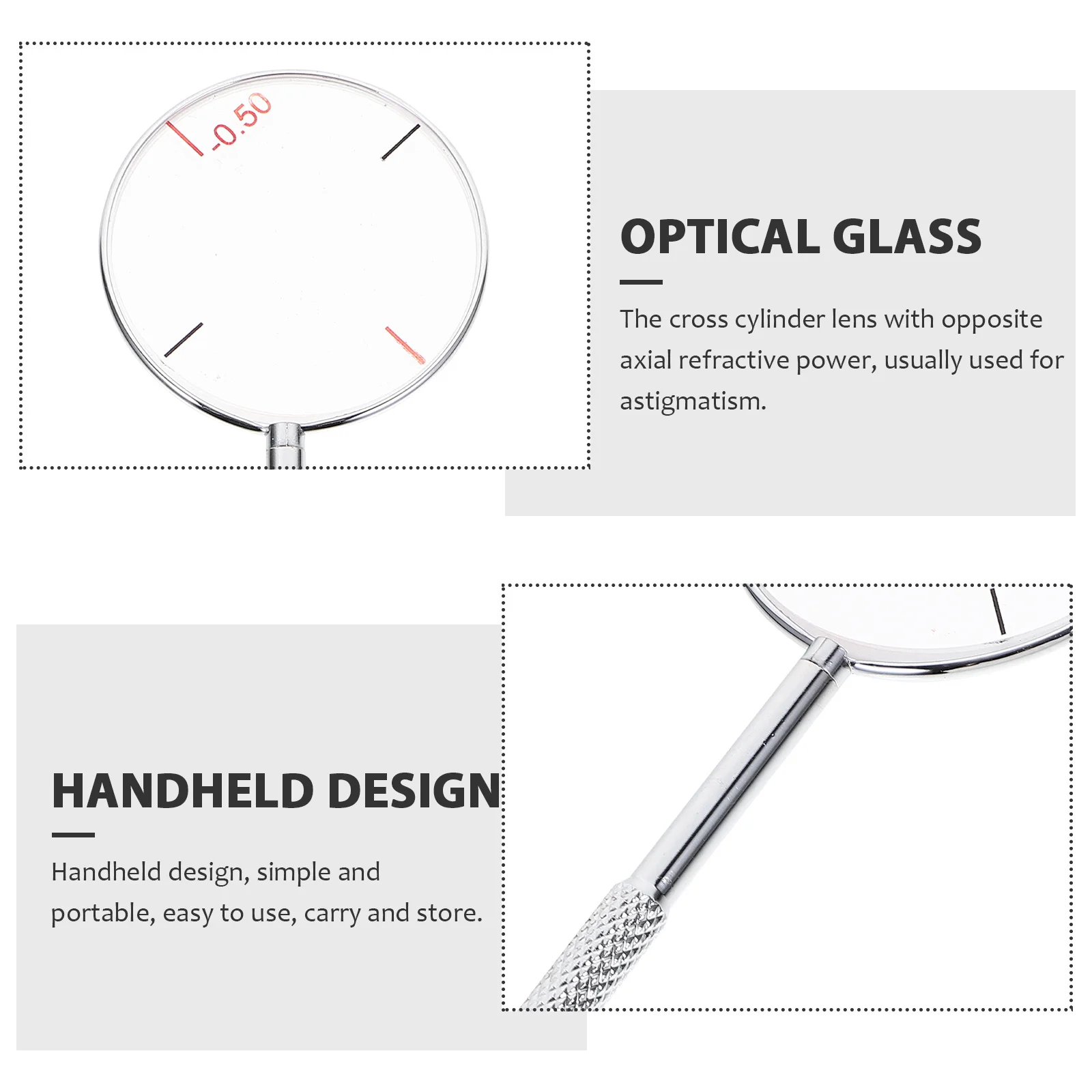 1Pcs Cross Cylinder Lens Tool for Astigmatism Correction High-Quality Handheld Optical Instrument for Optometry Use
