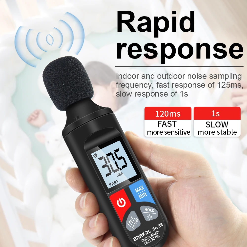Digital Sound Level Meter Audio Level Meter Sonometro Sound Meter Decibelimetro 30-130dB Decibel Meter Portable Noise Meter