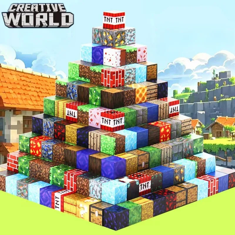 Magnetic Building Blocks Mine World Magnet Cube Set for Boy Girl Kid Age 3+ DIY Model Children Stem STEM Sensory Toy Gift