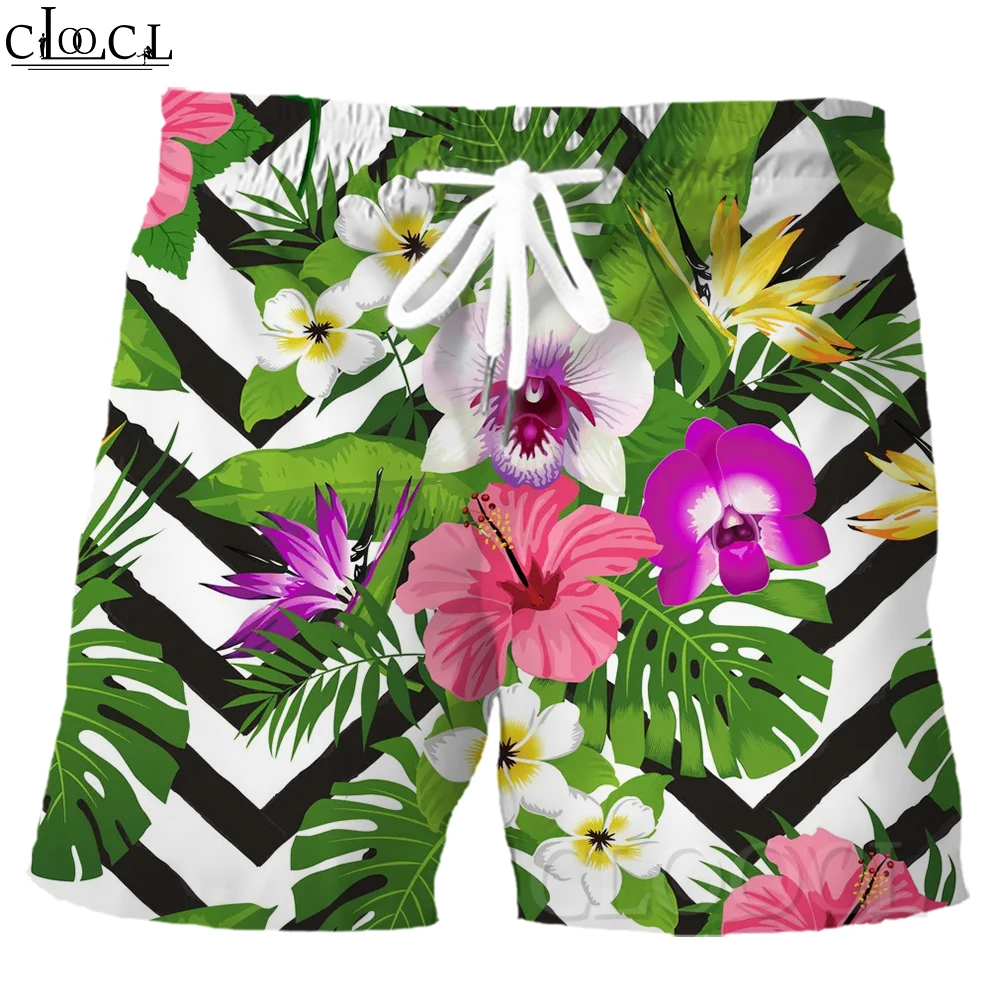 CLOOCL Summer Beach Men's Shorts Trendy Hawaii Print Shorts with Pockets Bodybuilding Trunks Summer Beach Outwear Shorts S-5XL