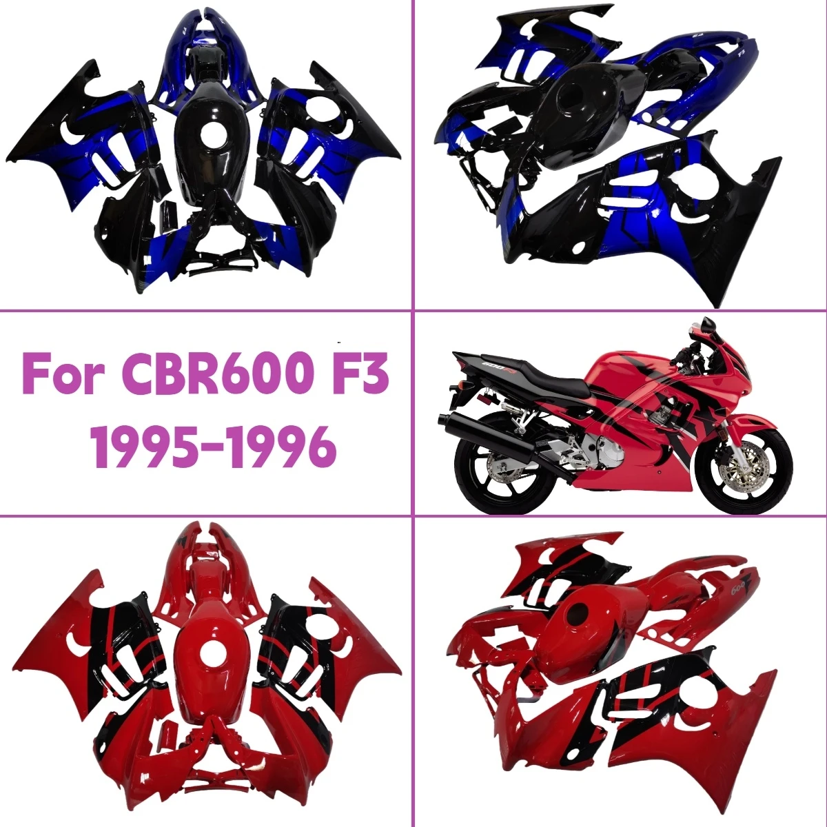 

Комплект пластиковых обтекателей для мотоцикла Honda CBR600 F3 1995-1996 годов, изготовленный методом литья под давлением, для моделей 95 96 CBR 600 F3