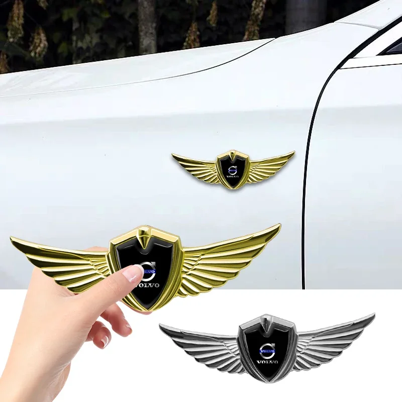

1pcs New Car Badge Metal Wings Body Decoration Sticker Car Goods For Volvo XC90 XC60 C30 T6 C70 XC40 XC70 V70 V50 S80 S40