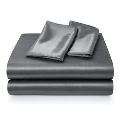 Luxury Bedding with Fitted Sheet Flat Sheet Pillowcase Mulberry Silk Bed Sheets Set Queen King Size Deep Pocket Flat Bedsheets