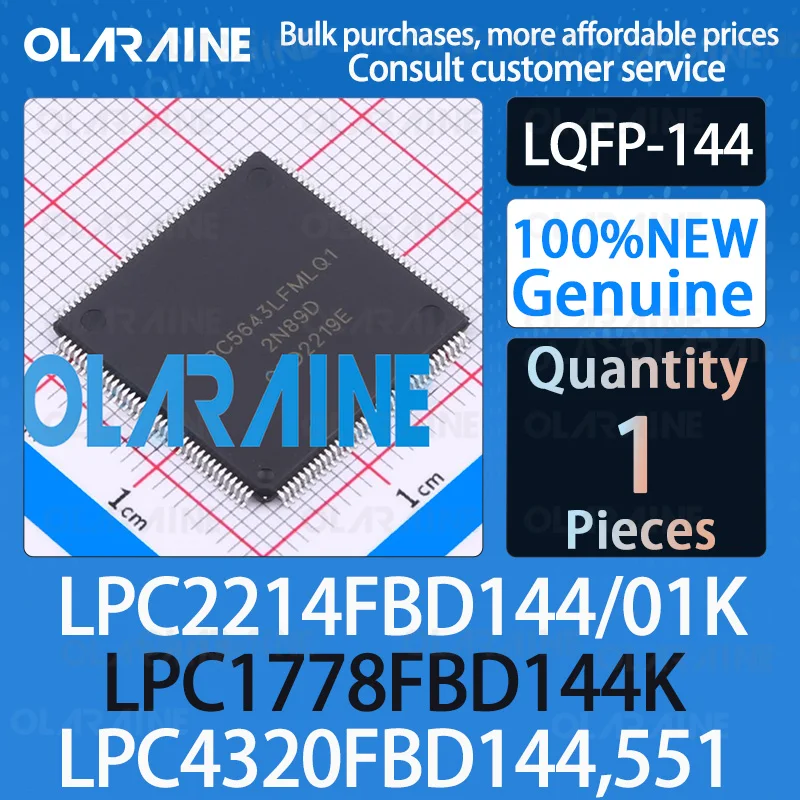 

100%New Original LPC2214FBD144/01K LPC1778FBD144K LPC4320FBD144,551 LQFP-144 32-bit microcontroller MCU IC chip circuit