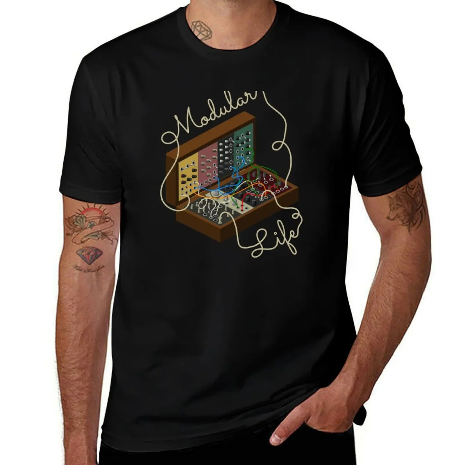 Modular Synthesizer Life for Electronic Musician T-Shirt Sweat Resistant Workout Tee Shirt T-Shirt