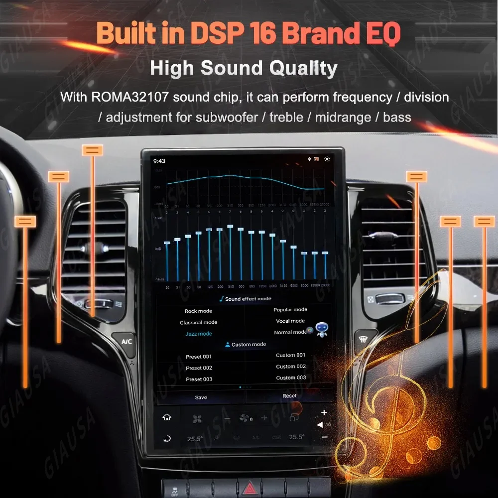 

Vertical Screen Car Radio For Jeep Grand Cherokee 2011 2012 2013 2014-2024 Multimedia Player Android 14 wireless Carplay GPS