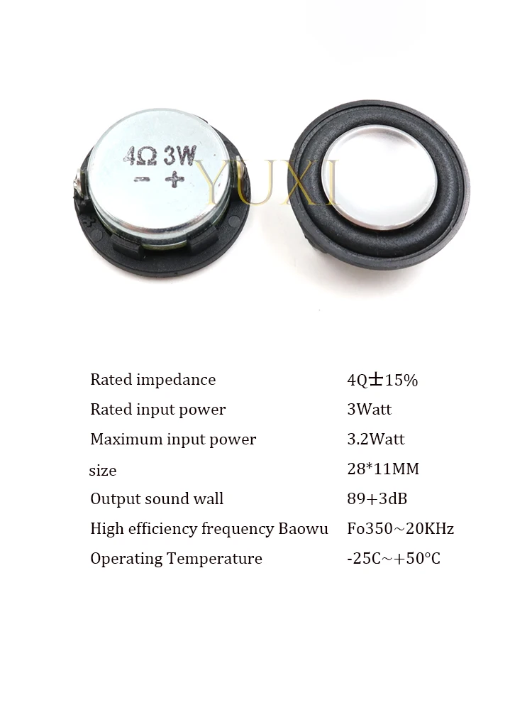 Mini haut-parleur sonore de 1 pouce, pour 20/24/28mm, 4ohm, 3W, 4Ω, 3W, gamme complète, haut-parleur en néodyme, bricolage, Home cinéma, 1 pièce