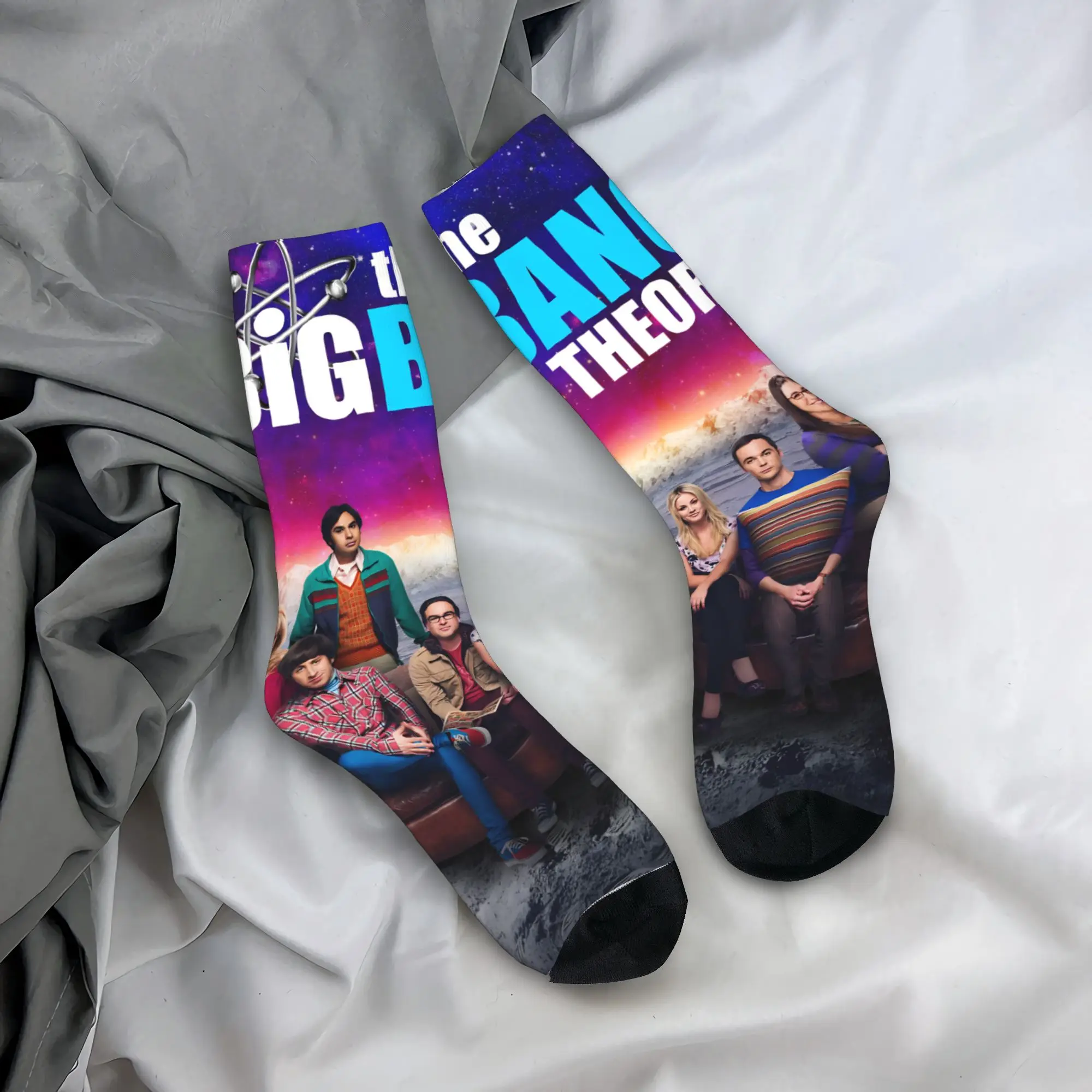 جوارب نظرية الانفجار الكبير الجوارب الحديثة الرجال الجوارب الناعمة الدافئة الشتاء في الهواء الطلق المطبوعة عدم الانزلاق الجوارب هدية