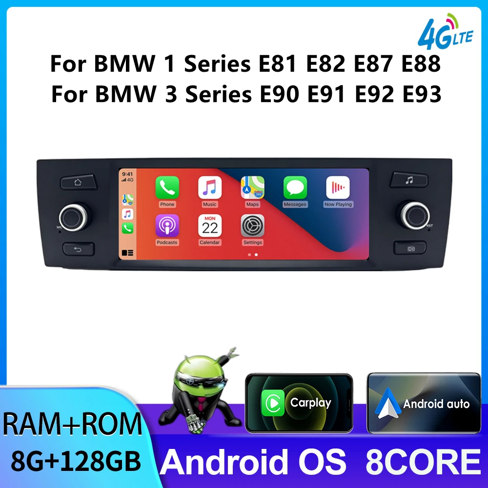 Wireless CarPlay Android Auto Car Radio For BMW 1 Series 3 Series E81 E82 E87 E88 E90 E91 E92 E93 Multimedia System autoradio CD