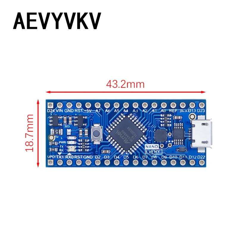 New Arrival Thinary Nano Controller Compatible for Arduino Nano Every Atmega4808 Upgraded Atmega328 CH340 UPDI Downloader