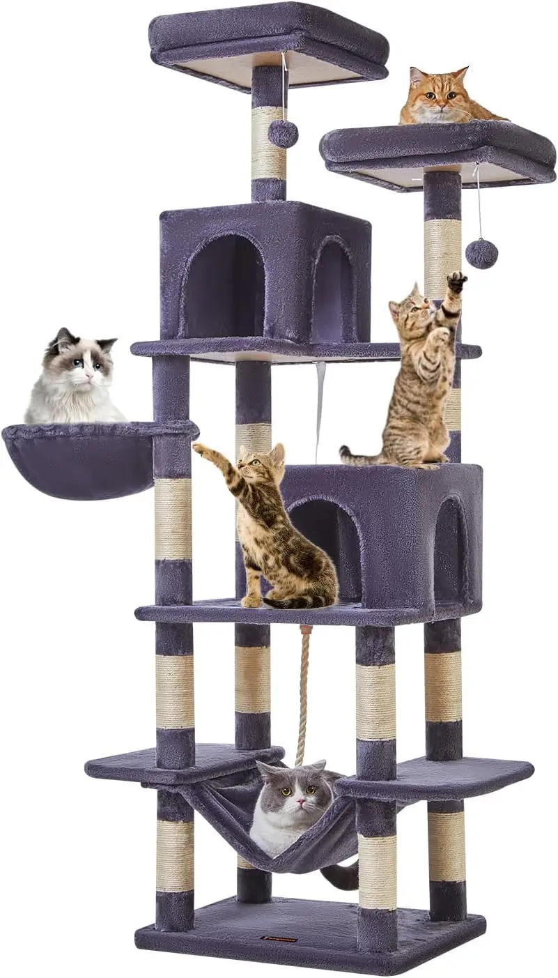 Kattentoren Voor Katten Binnenshuis, Pluche Kattenappartement Met Meerdere Niveaus