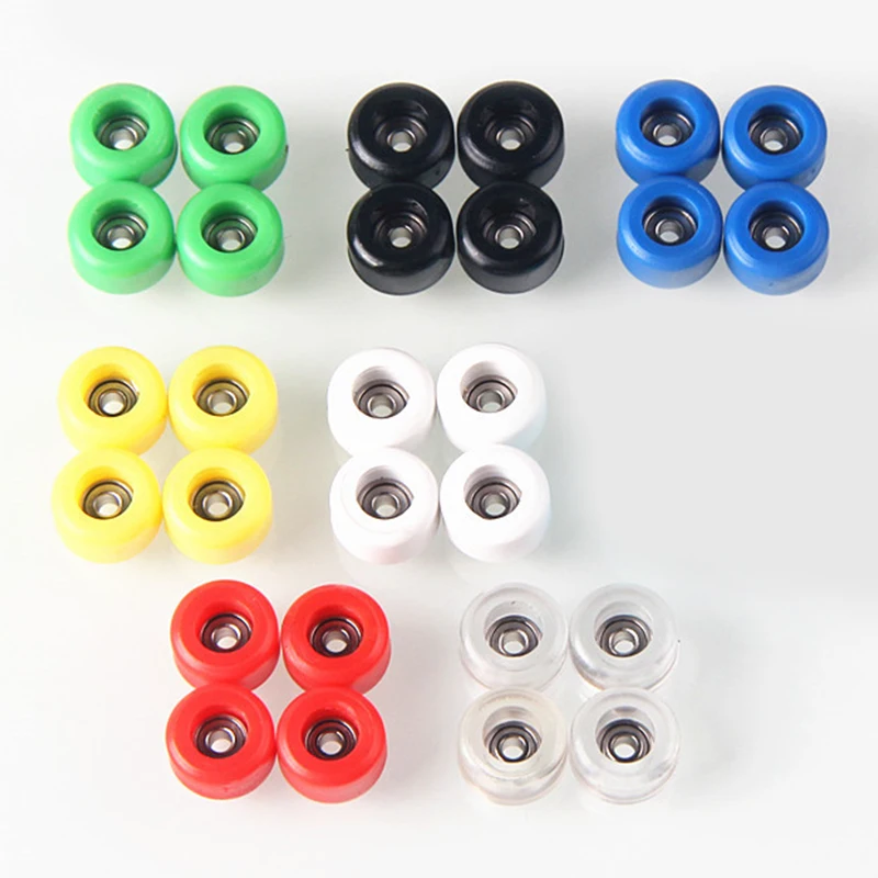 4Pcs Urethane CNC Bearing Wheel For  Fingerboard Professional PU+Metal Mini Finger Skate Board Wheels Toy Parts