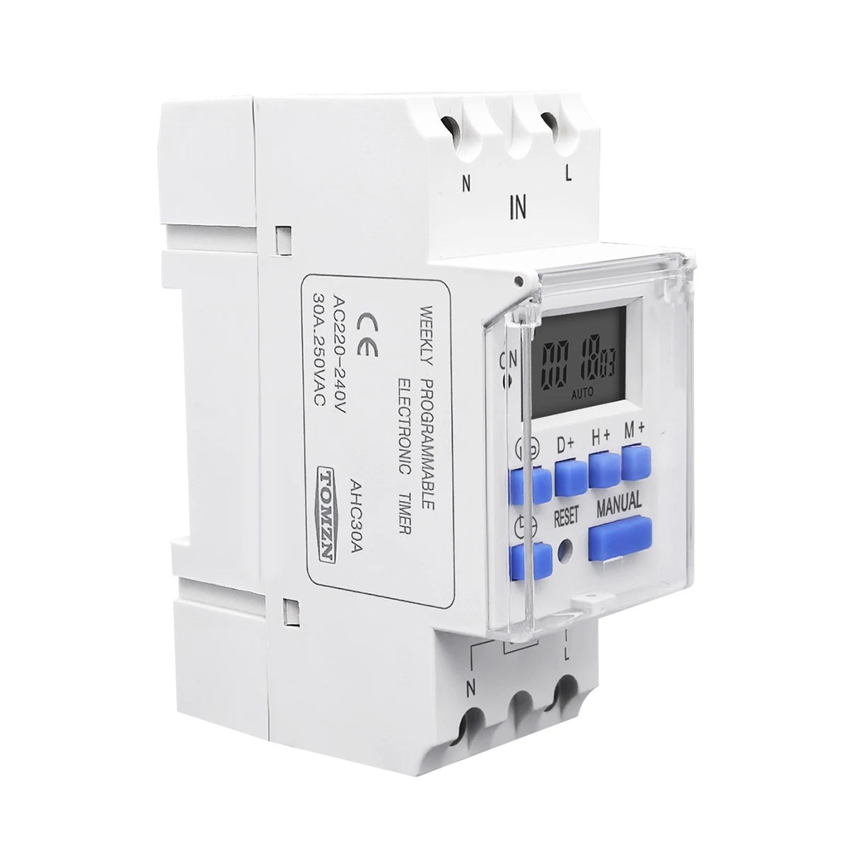 TOMZN New type Din Rail single phase Weekly 7 Days Programmable Digital TIME SWITCH Relay Timer  AC 220V 230V 12V 24V 48V 16A