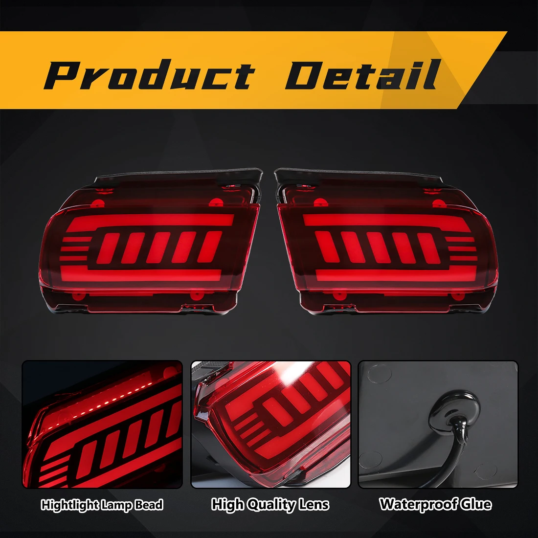 LED Rear Bumper Reflector Lights for Toyota Land Cruiser Prado 150 LC150 FJ150 GRJ150 2010-2019 Dynamic Turn Signal Brake Light