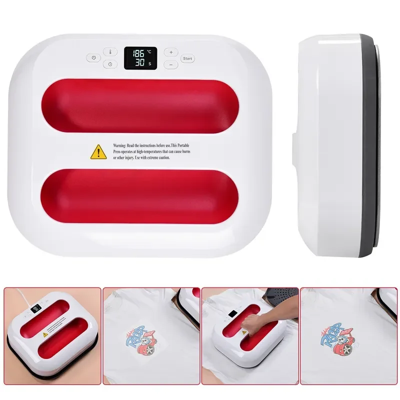 Heat Press Machine 25x30cm Large Size Bean Pattern Non Porous Uniform Heating Ironing Transfer Printer For T Shirt DIY