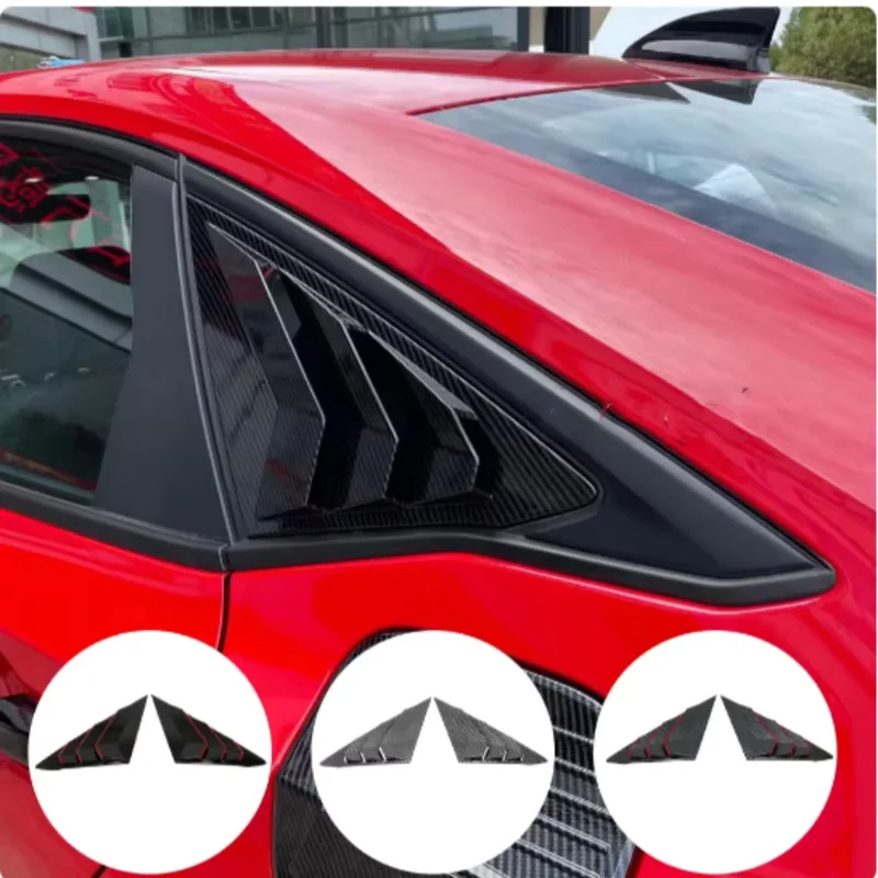 For Honda Civic 11th Gen 2022 2023 2024 Rear Side Window Louver Vent Cover Trim Car Exterior Accessories ABS Plastic Decoration