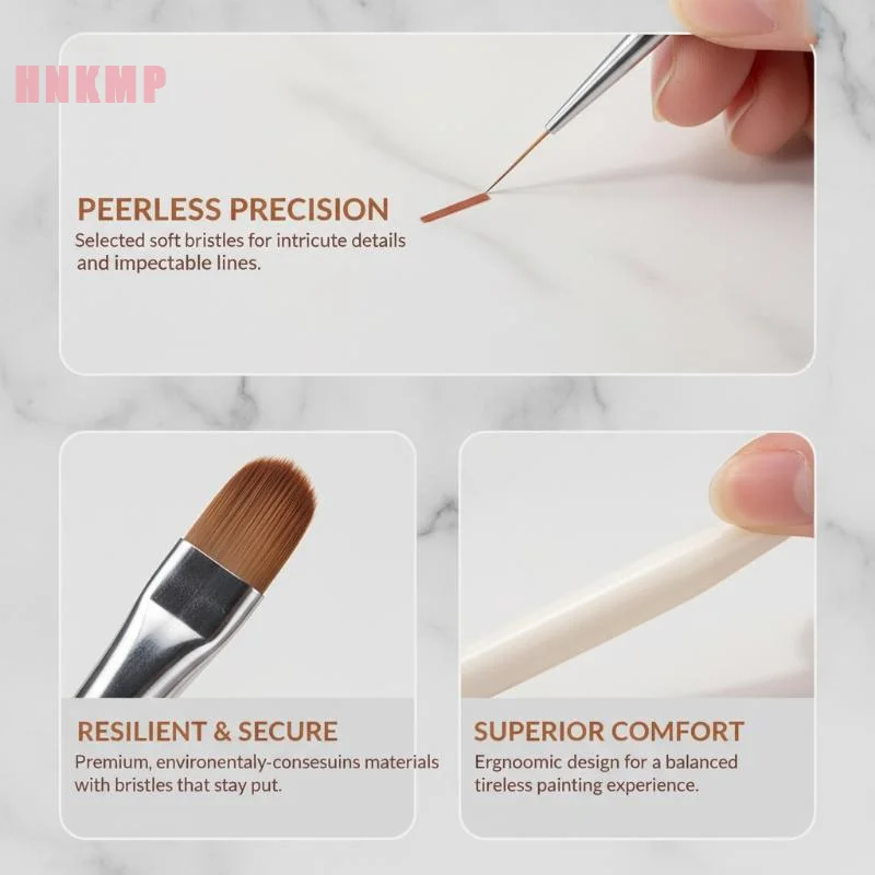 3D Carving Brush Professional Manicure Salon Tool Nails Art Liner Brush Elongated Lines Drawing Painting Nail Design Pen UV Gel