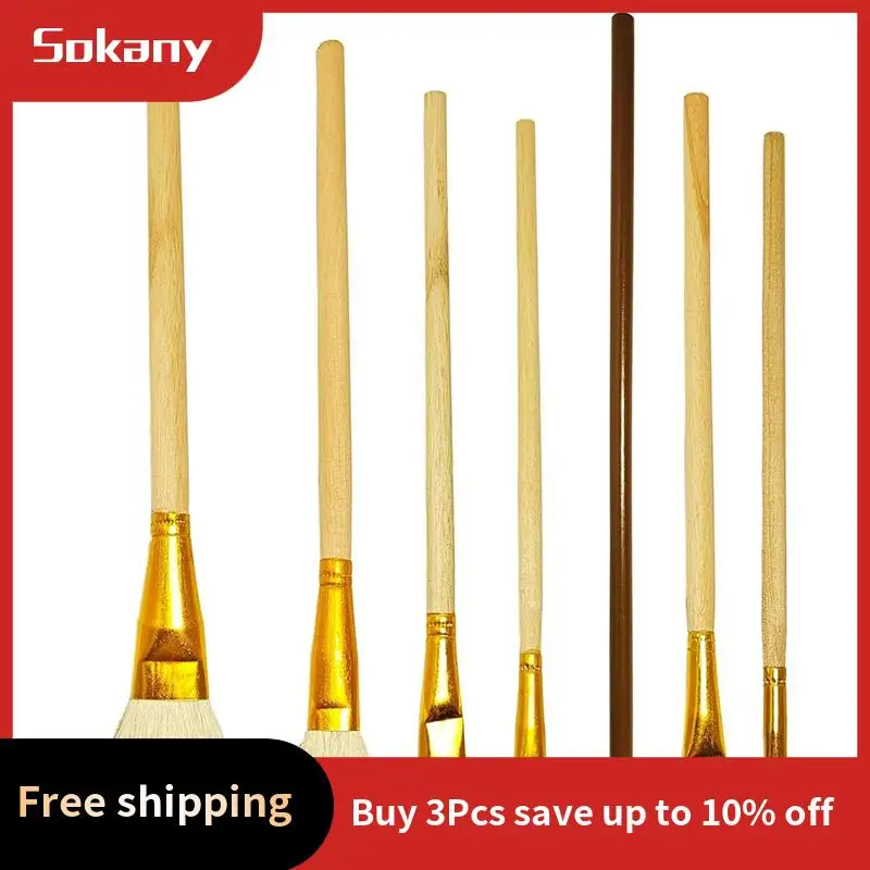 

A59E-7 Pack Painting Brushes Pottery Glaze Brush Watercolor Wool Paint Brush Set Pottery Tools Suitable For Students, Adults Dur