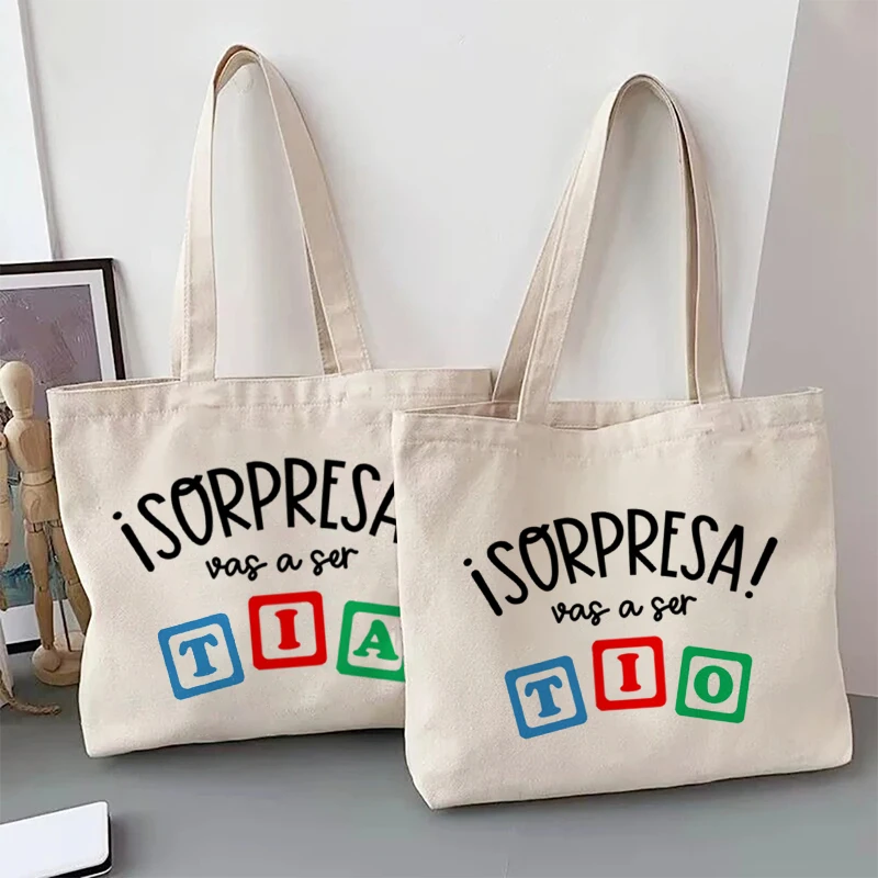 Isorpresa Tio Tia Abuelo Abuela bolso impreso nuevo almacenamiento de viaje bolso de hombro organizador multiusos compras bolsas de supermercado