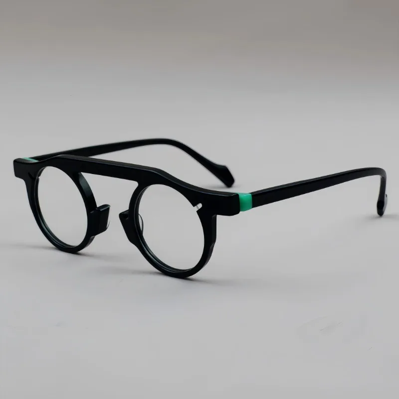 

Retro Small Round Acetate Glasses Frame Fashion Men Women Optical Presbyopia Myopia lenses attachment eyewear Logo Customization