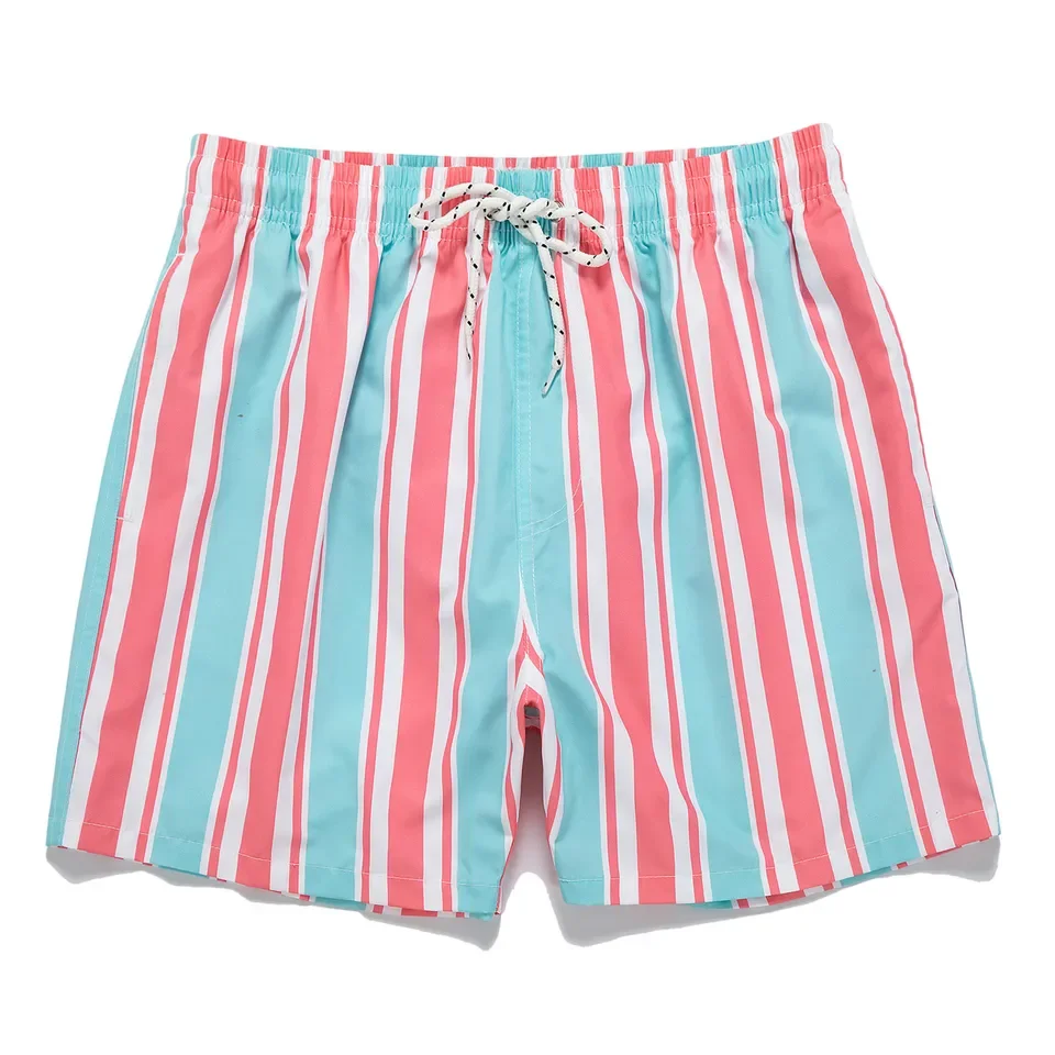 

Summer Sports Men'S Shorts Hawaii Holiday Quick Drying Swimming Trunks Fashion 3d Stripe Printed Loose Sports Shorts S-Xl