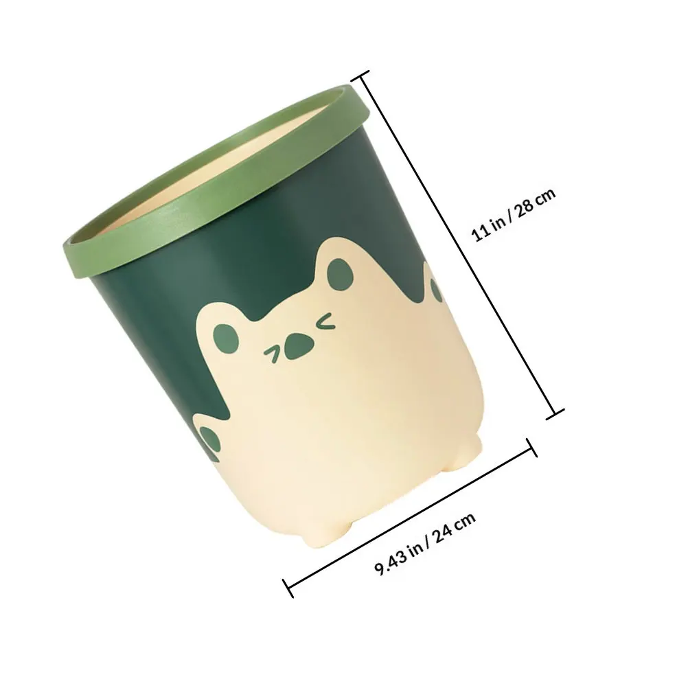 1Pcs Lovely Fashion Cartoon Waste Container Uncovered Plastic Garbage Can for Household Office Use Wrappers Tissues Paper Files