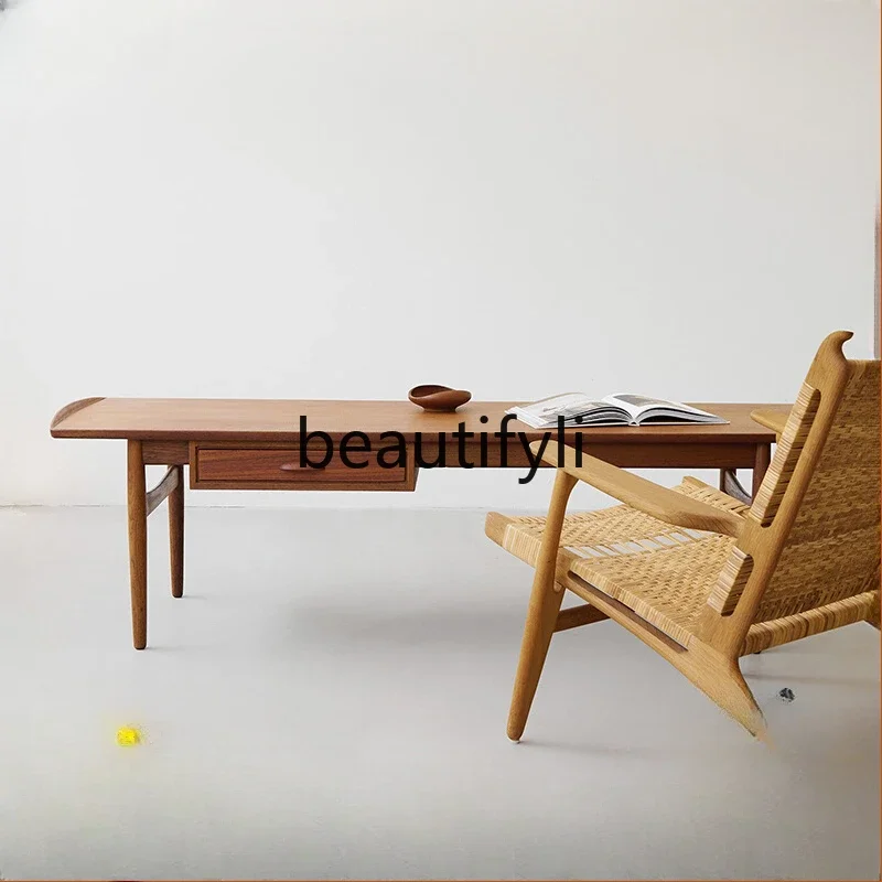 FG11Vintage coffee table Nordic furniture combination log Danish style cherry wood solid wood corner table